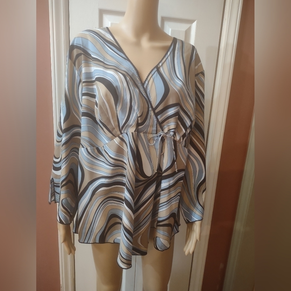 Blue diamond plus stretch women's plus size 3x blouse shirt top